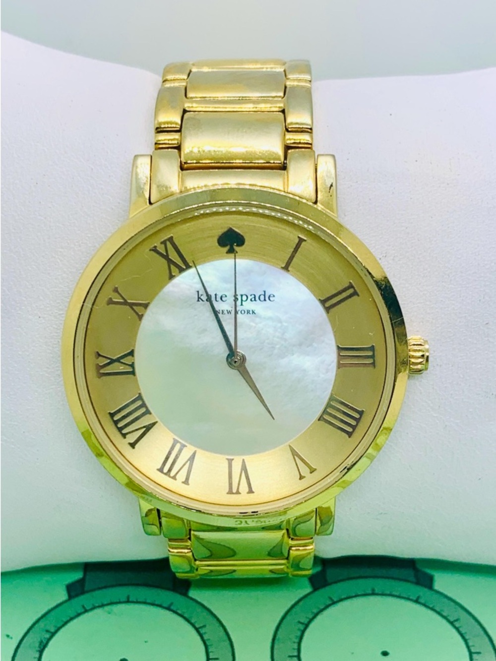 kate spade Gold-Tone Roman Numeral Mother of Pearl Dial Watch